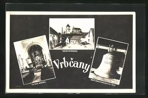 AK Vrbcany, Kostel sv. Vaclava, Vnitrek kostela, Novy zvon sv. Vaclava