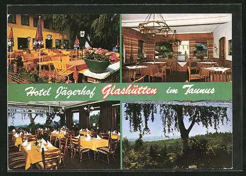 AK Glashütten im Taunus, Hotel Jägerhof, Innenansicht, Garten