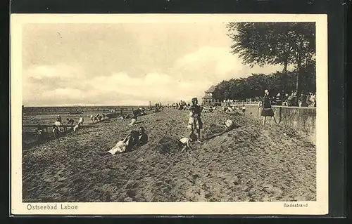 AK Laboe /Ostsee, Partie am Badestrand