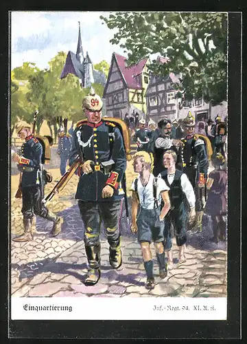 Künstler-AK Döbrich-Steglitz: Infanterie-Regiment 94, Einquartierung
