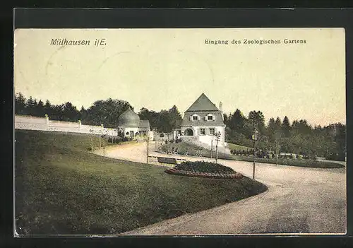 AK Mülhausen i. E., Eingang des zoologischen Gartens