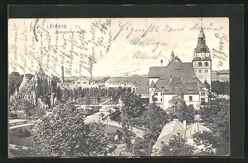 AK Leipzig, Blick über den zoologischen Garten