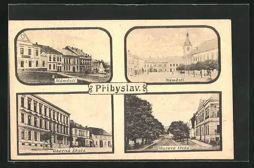 AK Pribyslav, Obecna skola, Husova trida, Namesti