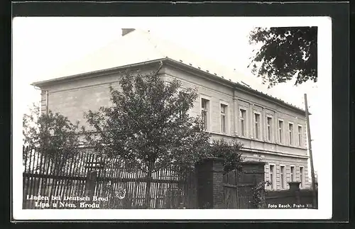 AK Linden bei Deutsch Brod, Amtsgebäude im Ort
