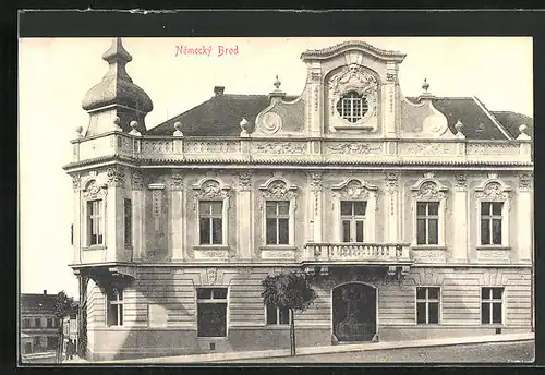 AK Nemecky Brod, Strasse an einem Amtsgebäude