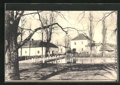 AK Mlade Briste, Kinder am Dorfteich