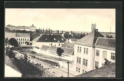 AK Mor. Budejovice, Teilansicht aus der Vogelschau