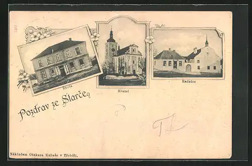 AK Starec, Kostel, Skola, Radnice