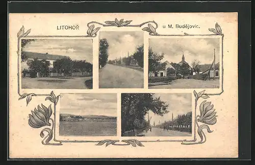 AK Litohor u M. Budejovic, Strassenpartie, Kostel