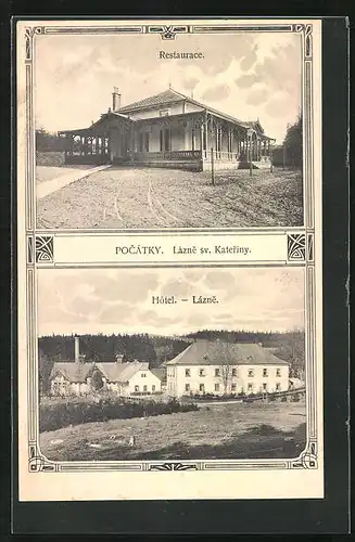 AK Pocatky, Lazne sv. Kateriny, Hotel Lazne, Restaurace