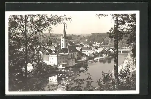 AK Ledec nad Sazavou, Blick auf Kirche im Ort