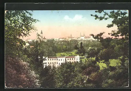 AK Iglau, Blick aus dem Wald herau auf den Ort