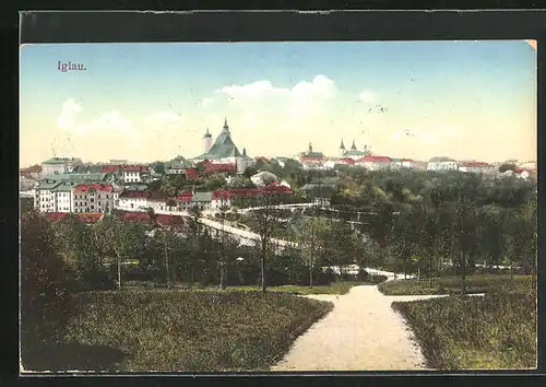 AK Iglau, Teilansicht vom Park aus