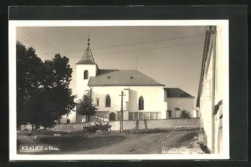 AK Kralice u Brna, Blick zur Kirche