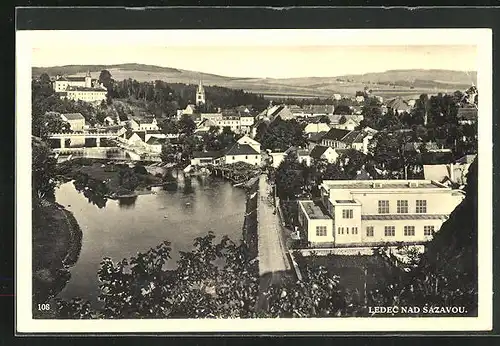 AK Ledec nad Sázavou, Strasse am Fluss