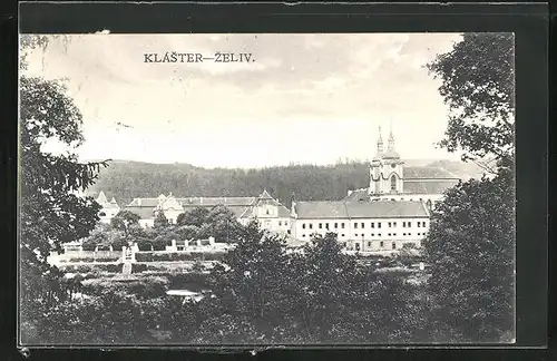 AK Kláster-Zeliv, Schloss mit Gartenanlage