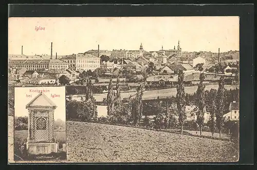 AK Iglau, Totalansicht der Stadt, Königstein bei Iglau