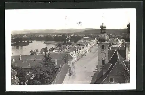 AK Telc, Grosser Marktplatz an der Kirche