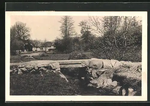 AK Úsobí, Steinbrücke am Bach