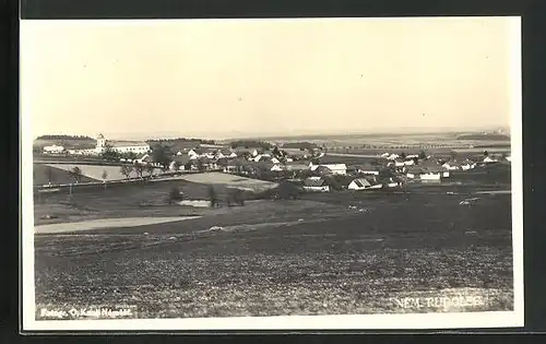 AK Nem. Rudolec, Panorama des Ortes mit Kirche