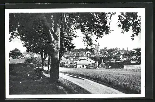 AK Pacov, Stadt von Strasse aus gesehen