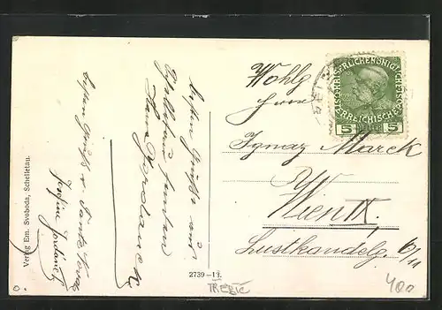 AK Schelletau, Gesamtansicht vom Ort aus der Vogelschau