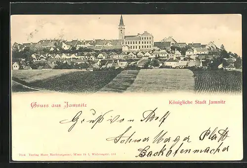 AK Jamnitz, Panorama mit Kirche