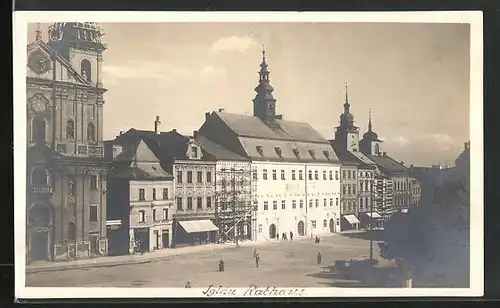 AK Iglau, Hauptplatz mit Rathaus