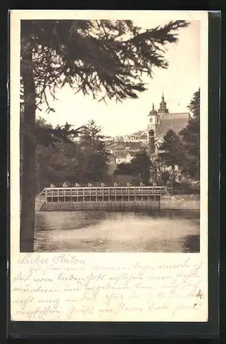 AK Iglau, Blick von der Schwimmschule