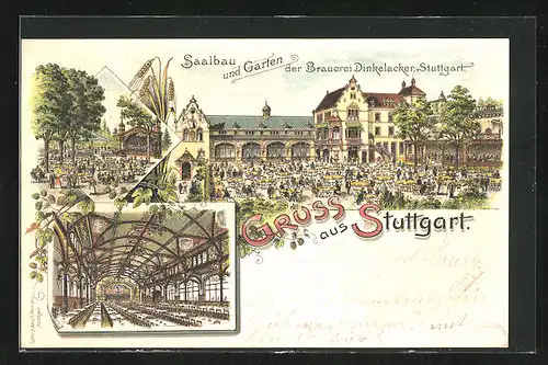 Lithographie Stuttgart, Restaurant Brauerei Dinkelacker
