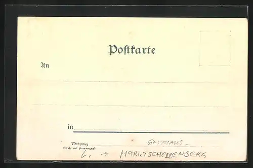 Lithographie Marktschellenberg, Gasthaus Almbach-Klamm, Hoher Göll