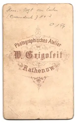 Fotografie W. Grigoleit, Rathenow, Husar in Uniform mit Säbel, Husaren-Regiment von Zieten Brandenburgisches Nr. 3
