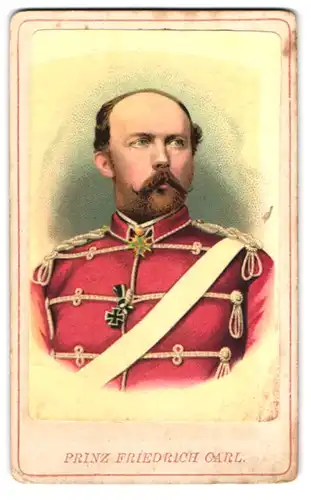 Fotografie Portrait Prinz Friedrich Carl von Preussen in Husaren-Uniform mit Orden