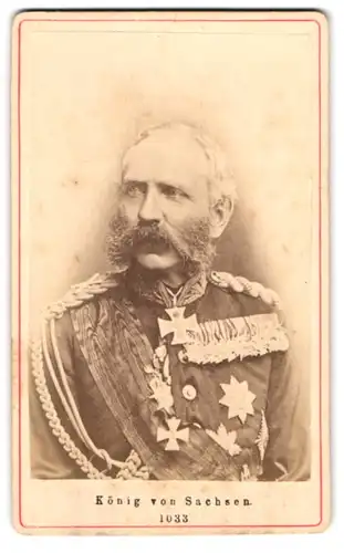 Fotografie Portrait König Georg von Sachsen in Paradeuniform mit Ordenspange