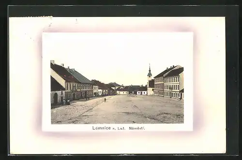 AK Lomnice n. Luz., Námesti, Gebäude am Marktplatz