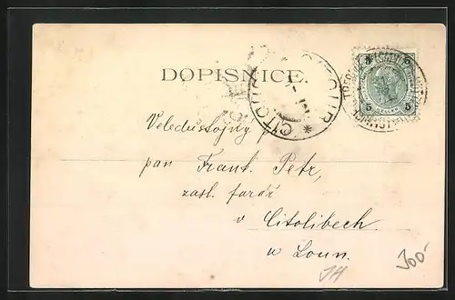 AK Lomnice n. Luz., Zámek, Strassenpartie am Schloss