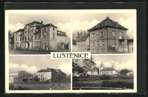 AK Lustenice, Kampelicka, Gebäudeansichten, Kirche