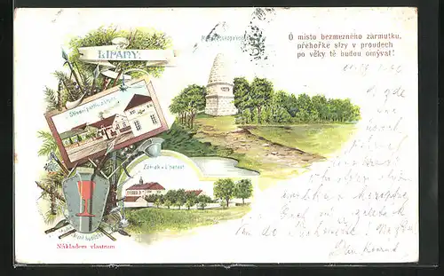 Lithographie Lipany, Stredni partie, Zamek, Mohyla Prokopa Velikeho