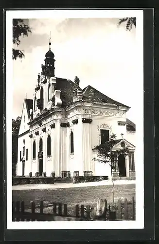 AK Mnichovo Hradiste, Ansicht der Kirche, Kostel