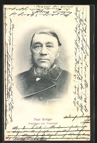 AK Portrait von Präsident Krüger von Transvaal, Burenkrieg