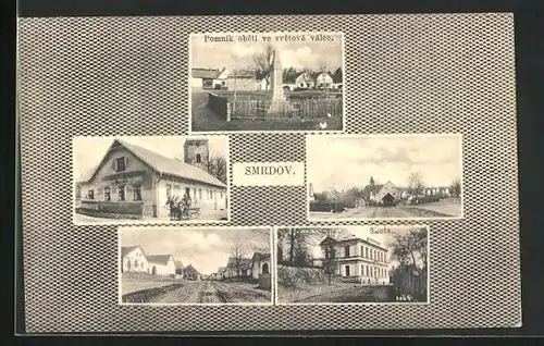 AK Smrdov, Pomnik obeti ve svetove valce, Skola, Panorama