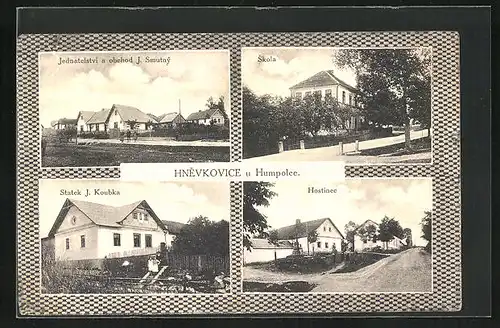 AK Hnevkovice u Humpolce, Statek J. Koubka, Hostinec, Skola