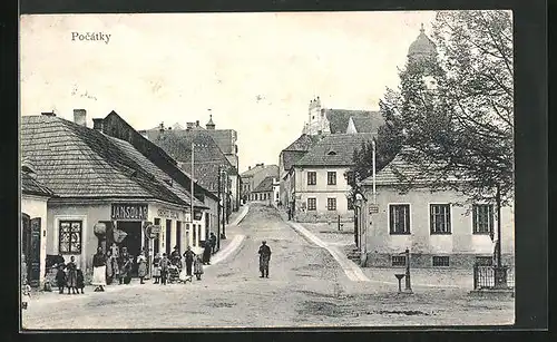 AK Pocátky, Obchod Jan Solar, Strassenpartie