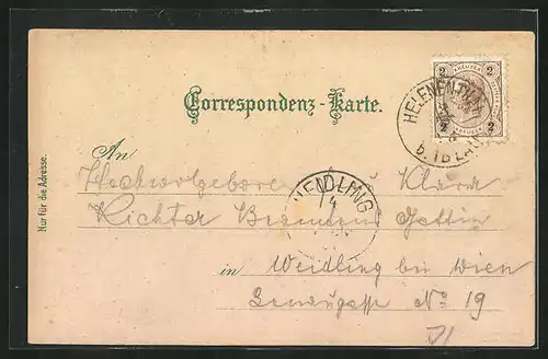 Lithographie Helenenthal, Franz Josef-Colonie, Meisterhäuser, Totalansicht