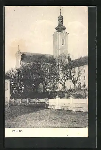 AK Pacov, Blick zur Kirche