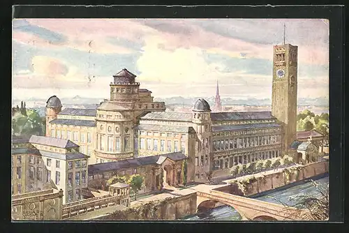 Künstler-AK Richard Wagner: München, Deutsches Museum von Nordwest