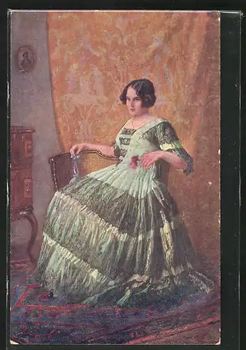 Künstler-AK Karl Maria Schuster: Junge Frau in Erwartung