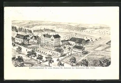 Künstler-AK Salzstetten O/A., Horb, Erziehungsanstalt für arme Knaben