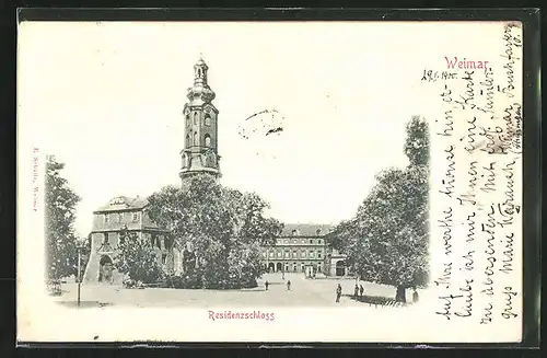 Relief-AK Weimar, Residenzschloss
