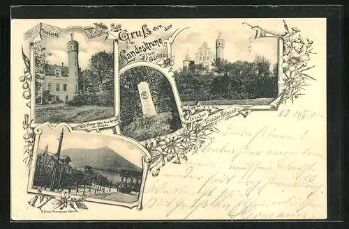 AK Görlitz, Gasthaus Landskrone, Denkmal